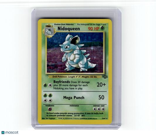 1999 Pokemon Nidoqueen Jungle Rare Holo #7/64 Moderately Played