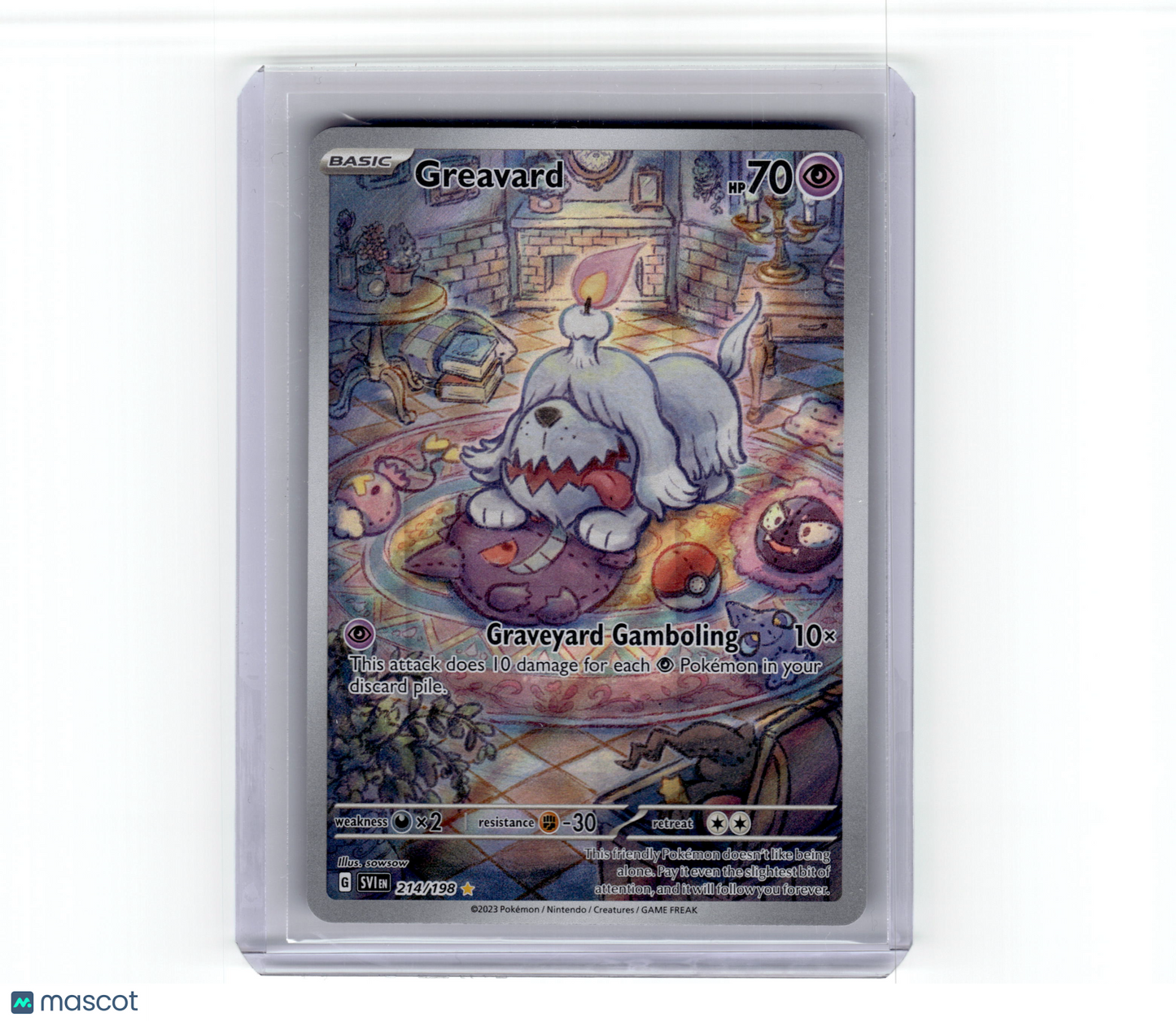 2023 Pokemon Greavard Scarlet & Violet Illustration Rare Holo #224/198 Near Mint