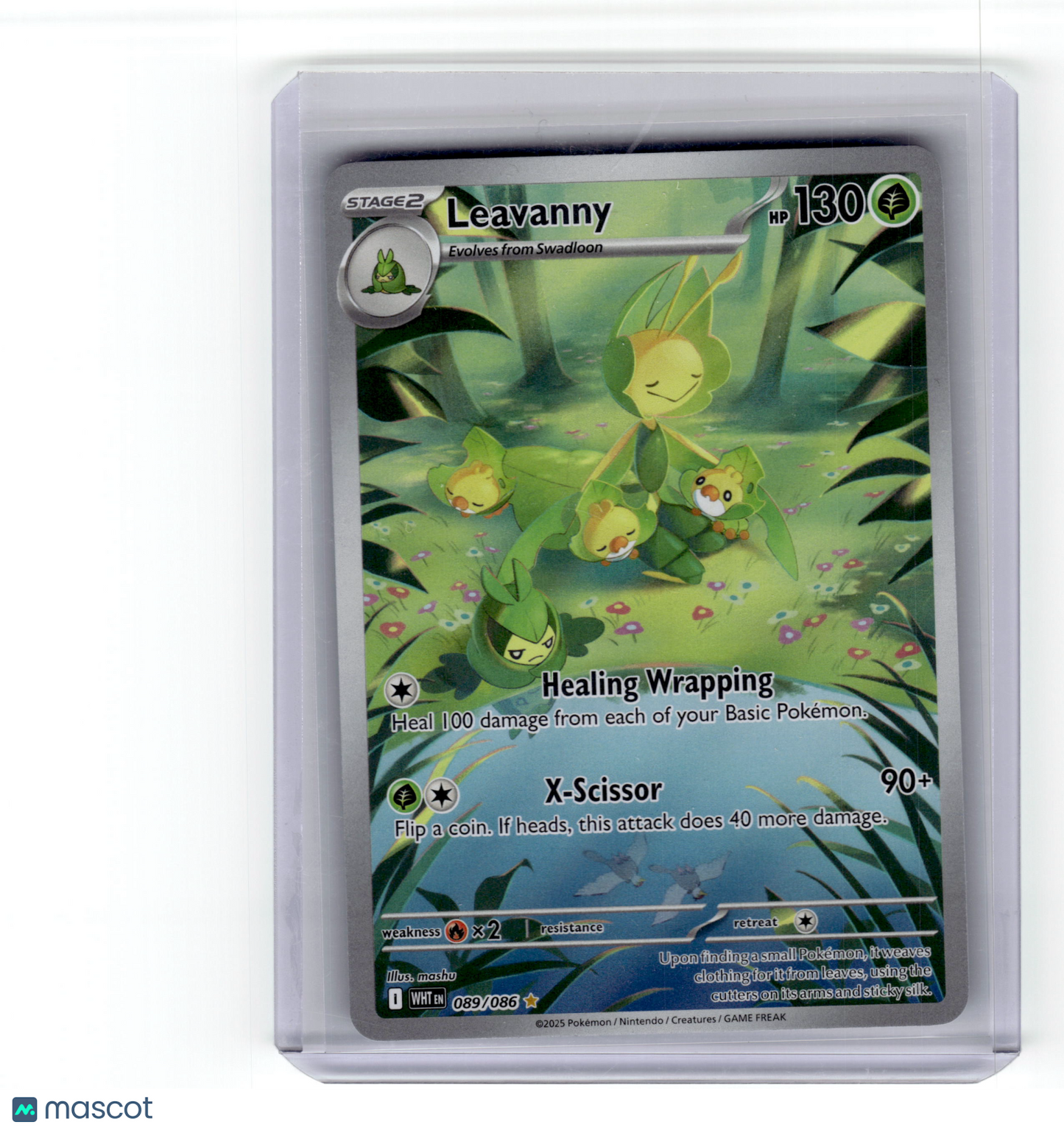 2025 Pokemon Leavanny White Flare Illustration Rare Holo #89/86 Near Mint