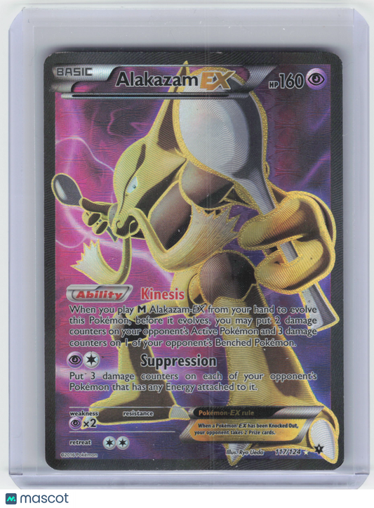 2016 Pokemon Alakazam EX #117/124 Fates Collide Ultra Rare Holo [Damaged]