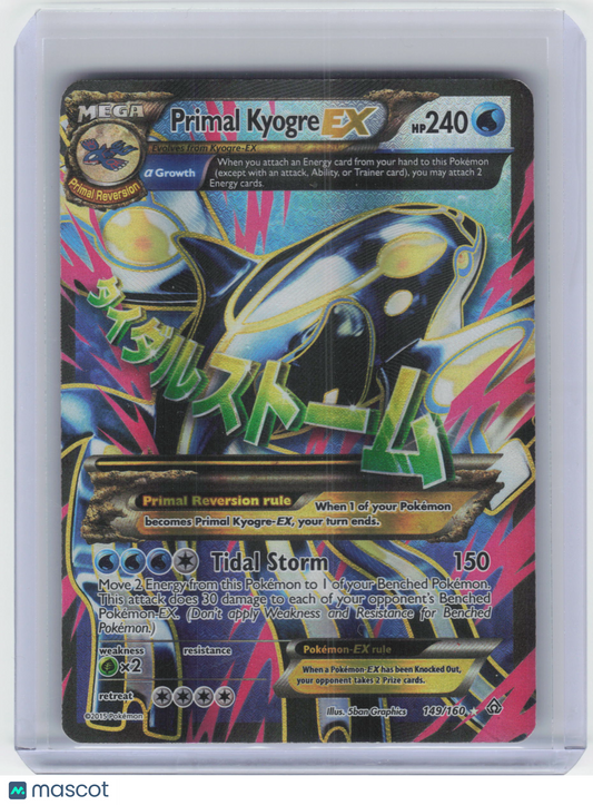 2015 Pokemon Primal Kyogre EX #149/160 Primal Clash UR Holo [Heavily Played]