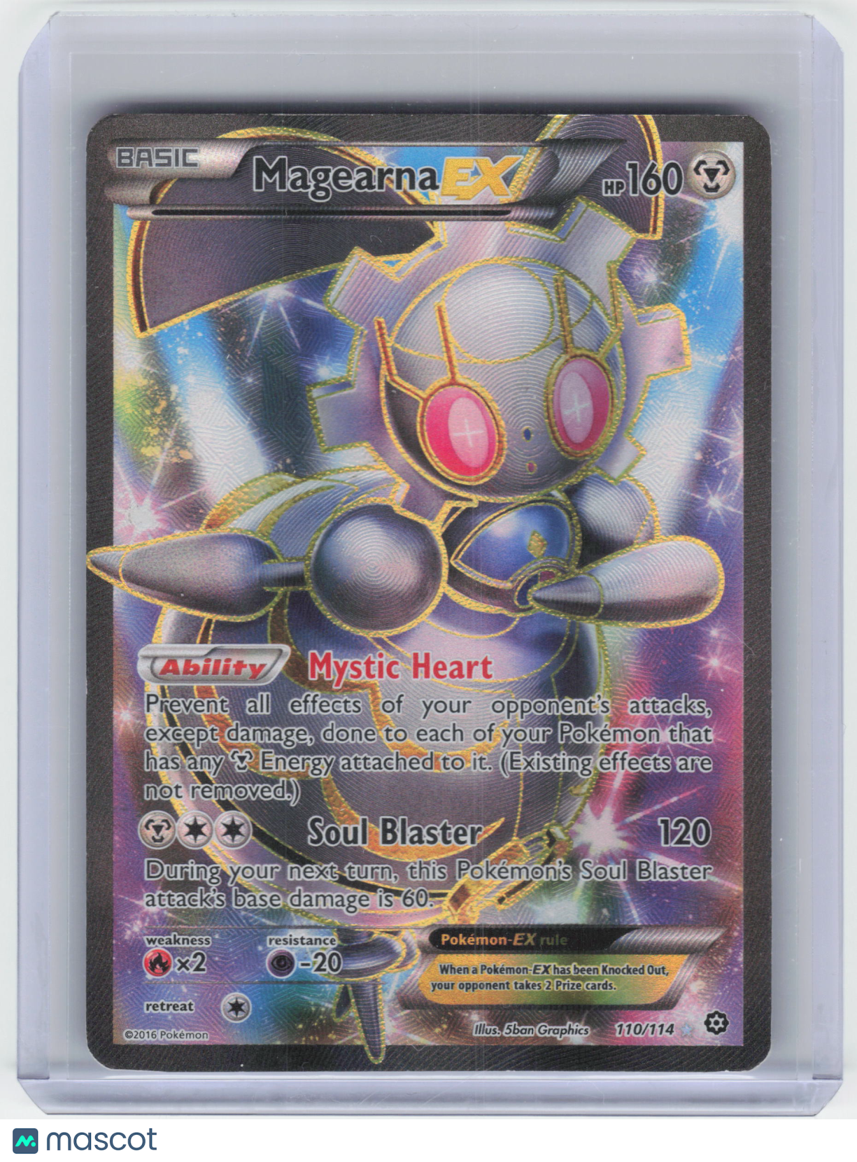 2016 Pokemon Magearna EX #110/114 Steam Siege Ultra Rare Holo [Heavily Played]