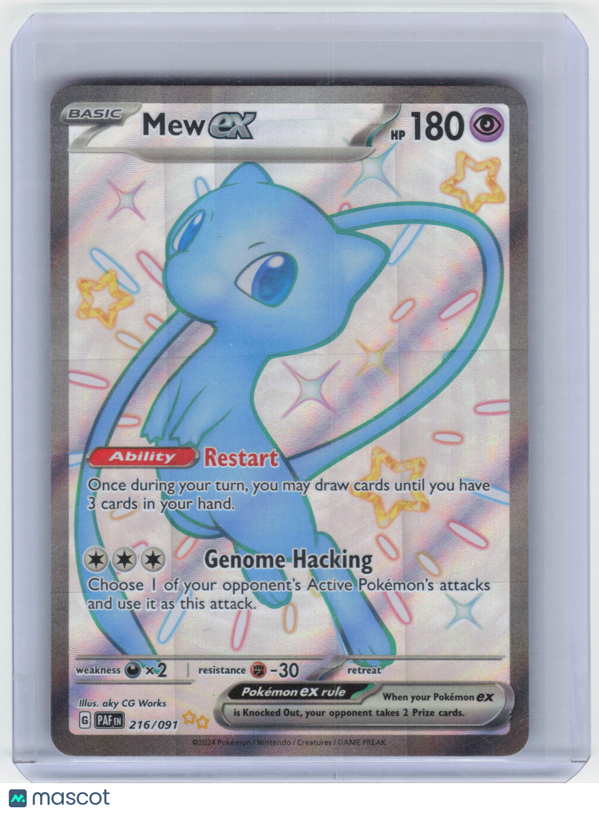 2024 Pokemon Mew ex #216/091 Paldean Fates Shiny Ultra Rare Holo