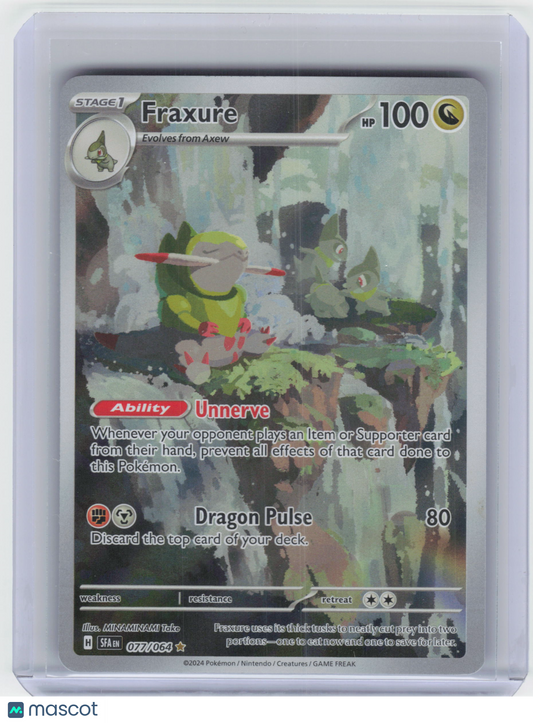 2024 Pokemon Fraxure #077/064 Shrouded Fable Illustration Rare Foil