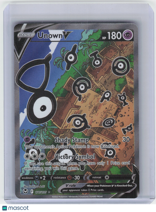 2022 Pokemon Unown V #177/195 Silver Tempest Ultra Rare Holo