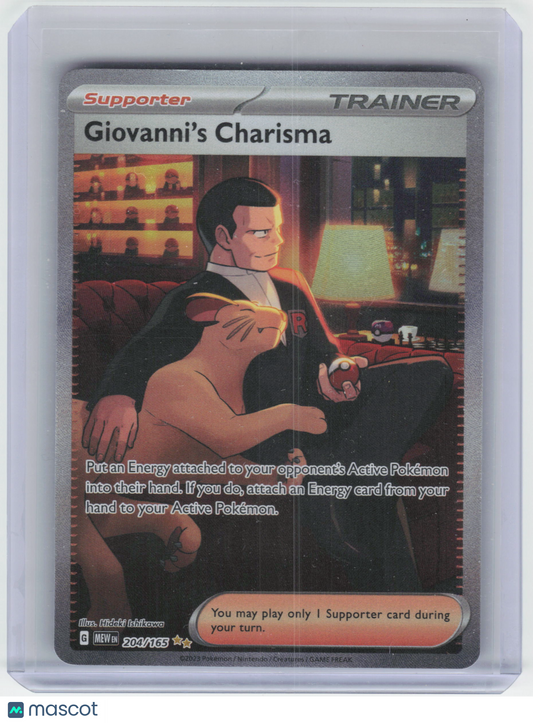 2023 Pokemon Giovanni's Charisma #204/165 Scarlet & Violet 151 SIR Holo