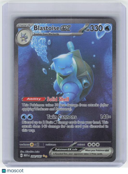 2023 Pokemon Blastoise ex #200/165 Scarlet & Violet 151 SIR Holo