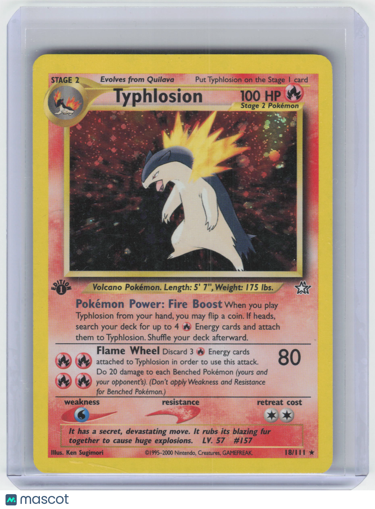 2001 Pokemon Typhlosion #18/111 Neo Genesis Holo 1st Edition [Heavily Played]