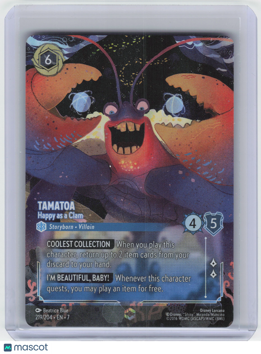 2025 Lorcana TCG Tamatoa, Happy as a Clam #219 Archazia's Island Enchanted Foil