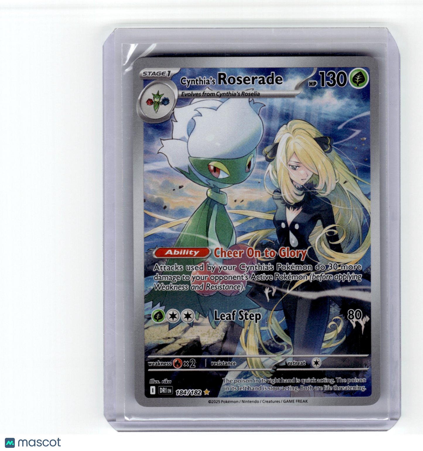 2025 Pokemon Cynthia's Roserade Destined Rivals Illustration Rare #184 Near Mint
