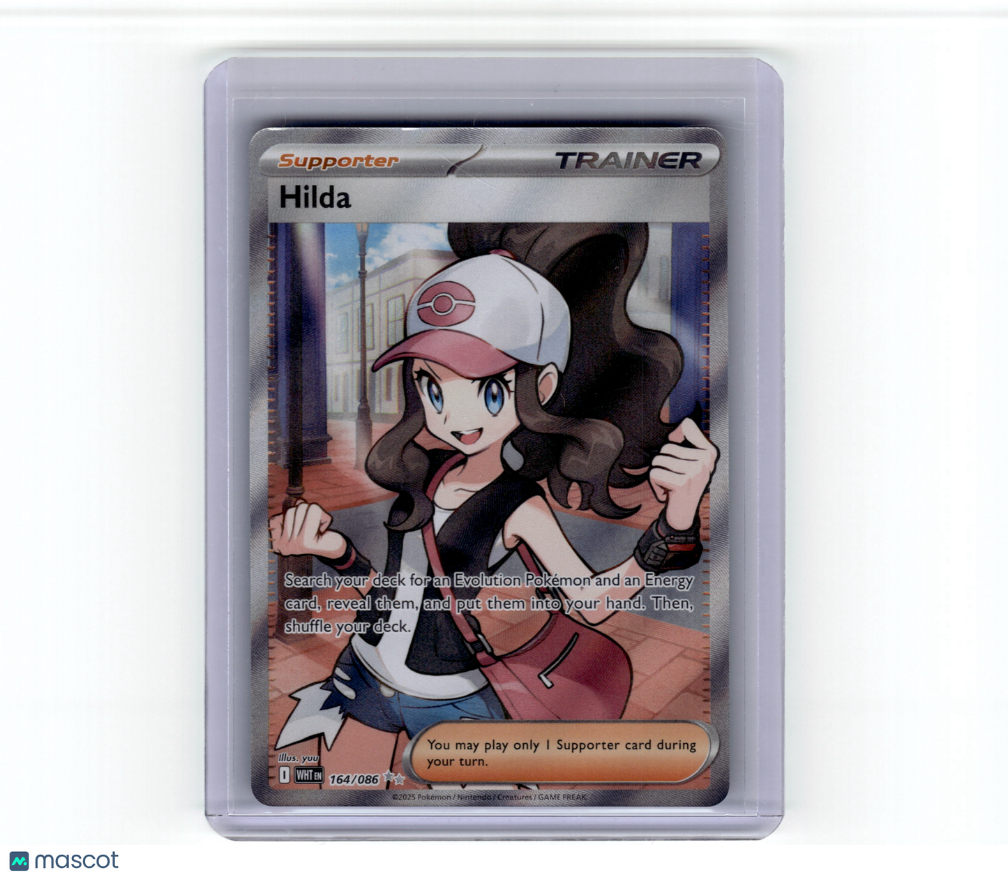 2025 Pokemon Hilda White Flare Ultra Rare Holo #164/86 Near Mint