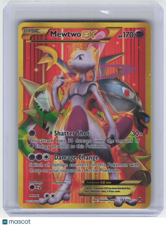 2015 Pokemon Mewtwo EX #164/162 BREAKthrough SR Holo (Secret Full Art) [LP]
