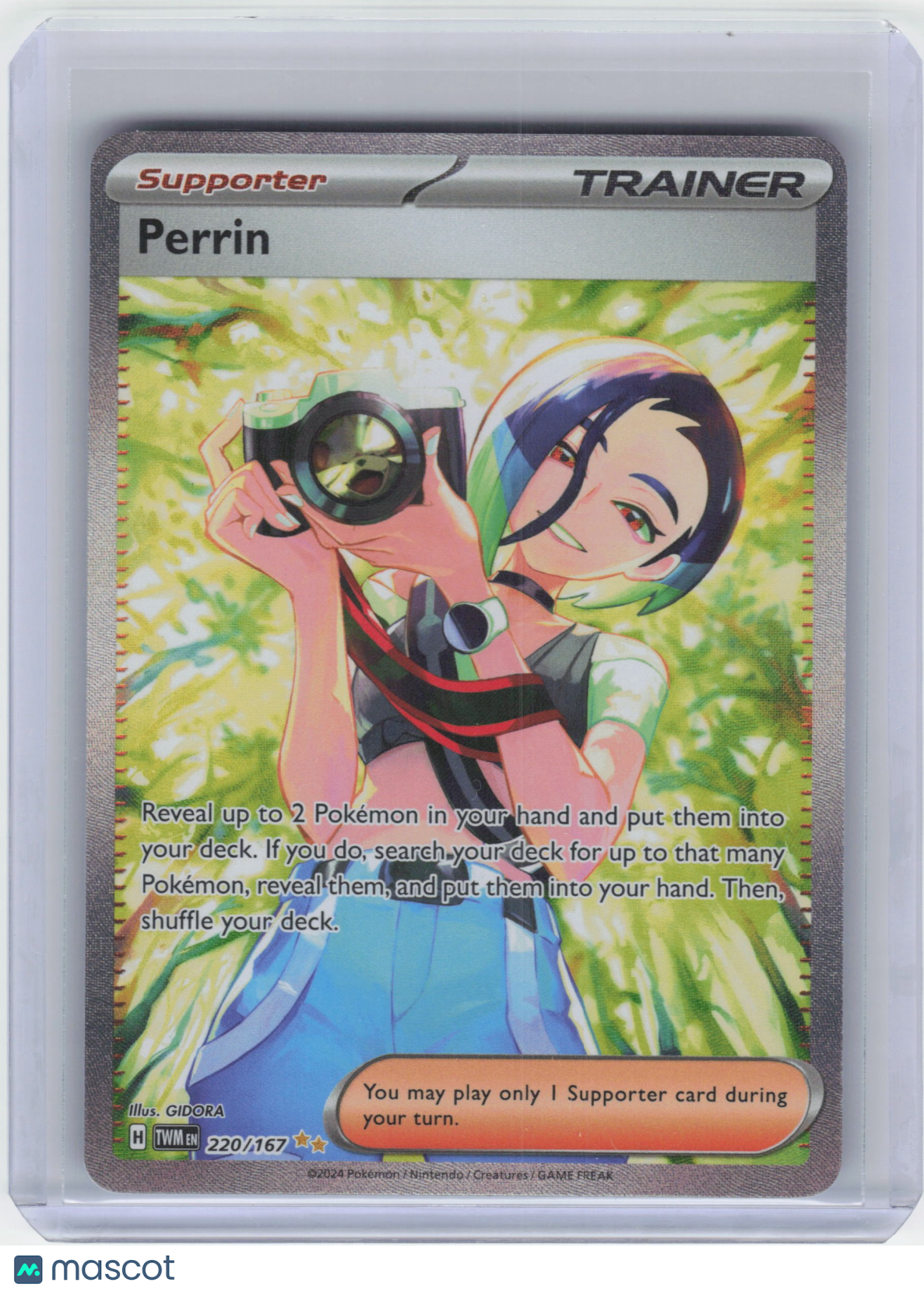 2024 Pokemon Perrin #220/167 Twilight Masquerade Special Illustration Rare Holo