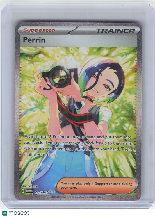 2024 Pokemon Perrin #220/167 Twilight Masquerade Special Illustration Rare Holo