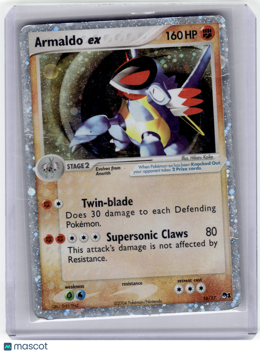 2004 Pokemon—Armaldo EX #16/17 POP Series 1—Rare Holo (Damaged)