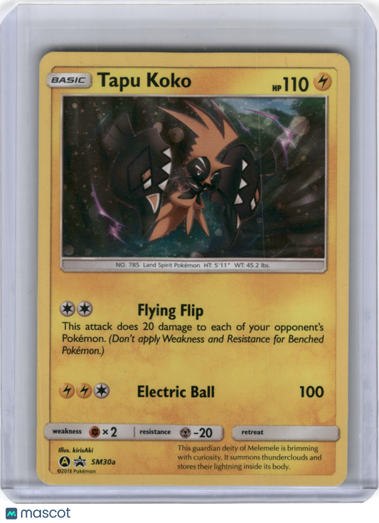 2018 Pokemon Tapu Koko Sun & Moon Black Star Promo Rare Holo #SM30a