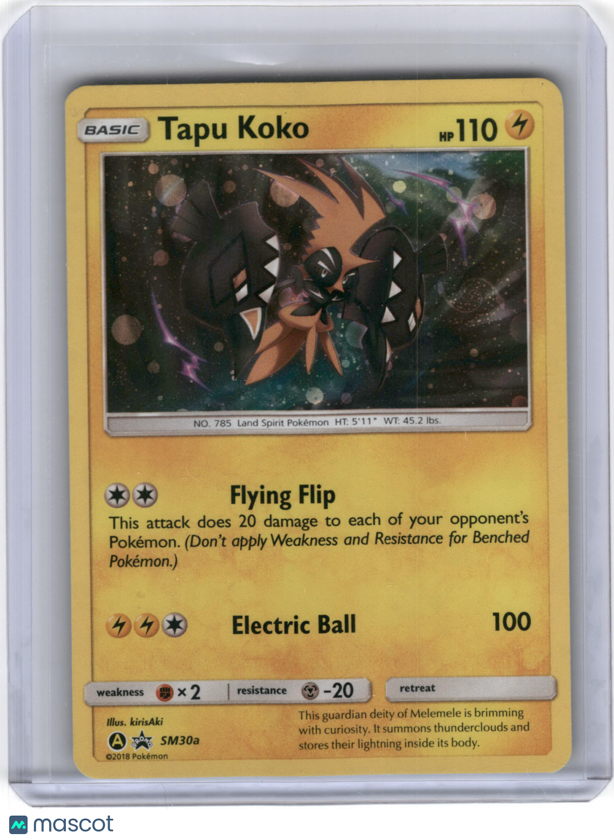 2018 Pokemon Tapu Koko Sun & Moon Black Star Promo Holo #SM30a