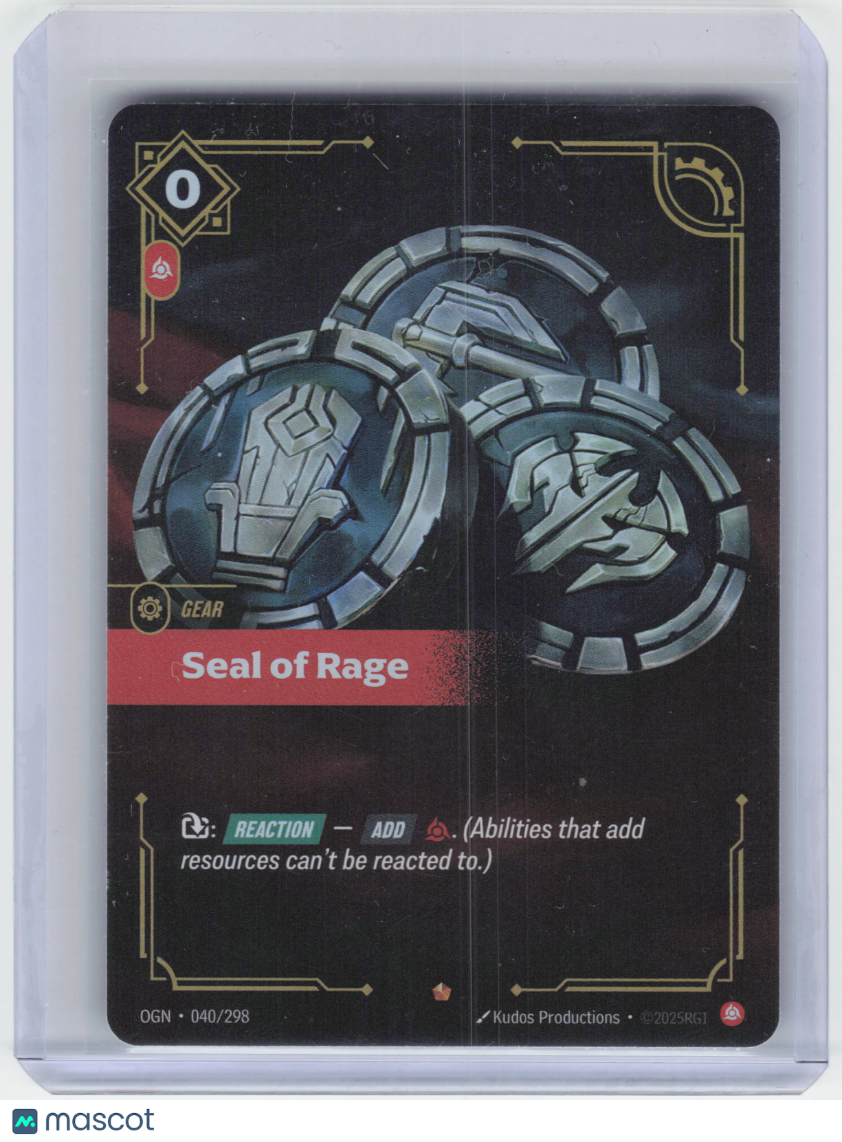 2025 Riftbound: League of Legends TCG Seal of Rage #040/298 Origins Epic Foil