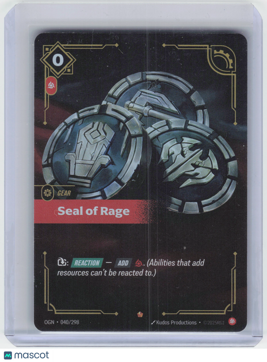 2025 Riftbound: League of Legends TCG Seal of Rage #040/298 Origins Epic Foil