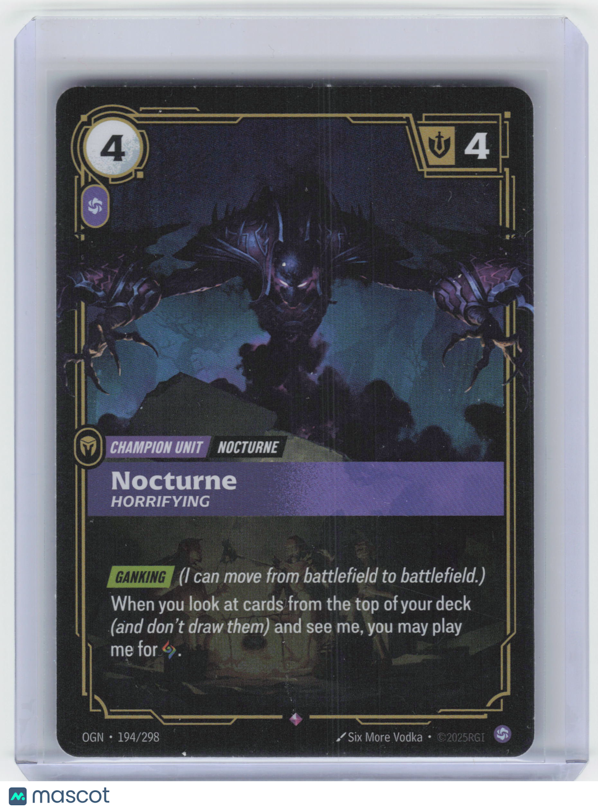 2025 Riftbound: LoL TCG Nocturne - Horrifying #194/298 Origins Rare Foil