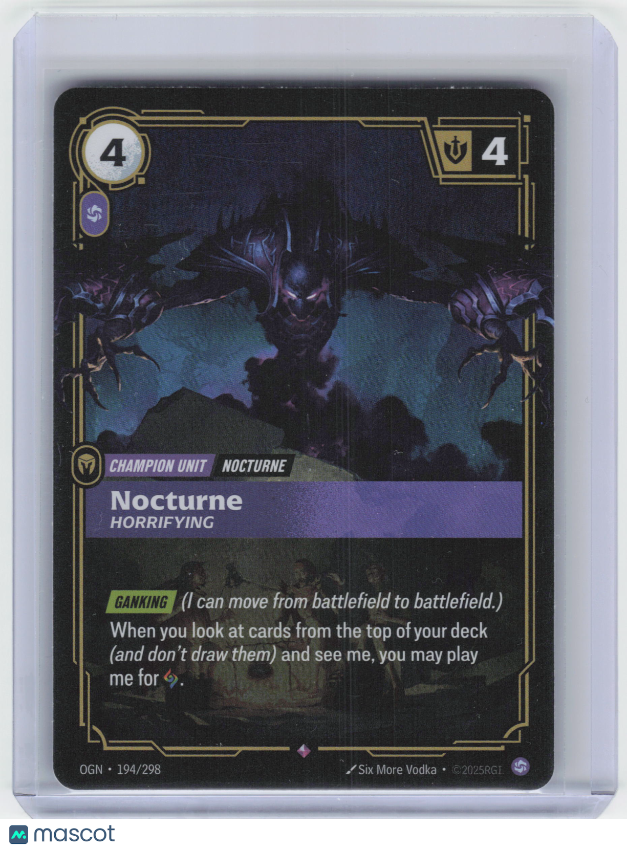 2025 Riftbound: LoL TCG Nocturne - Horrifying #194/298 Origins Rare Foil