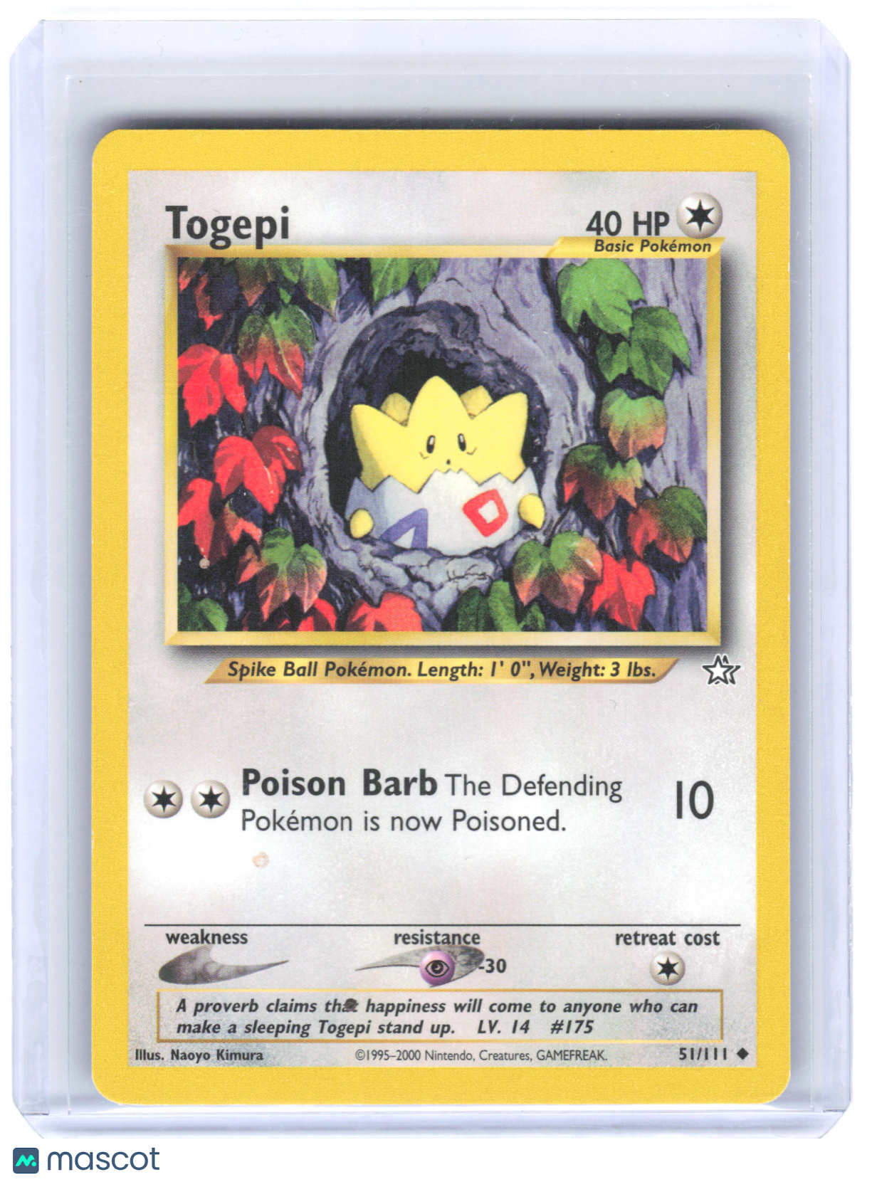 2000 Pokemon Togepi #51/111 Neo Genesis Non-Foil [Lightly Played]