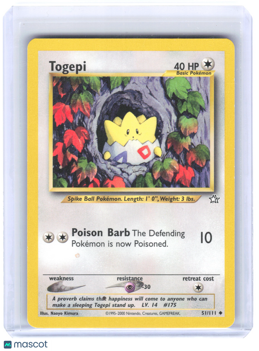 2000 Pokemon Togepi #51/111 Neo Genesis Non-Foil [Lightly Played]