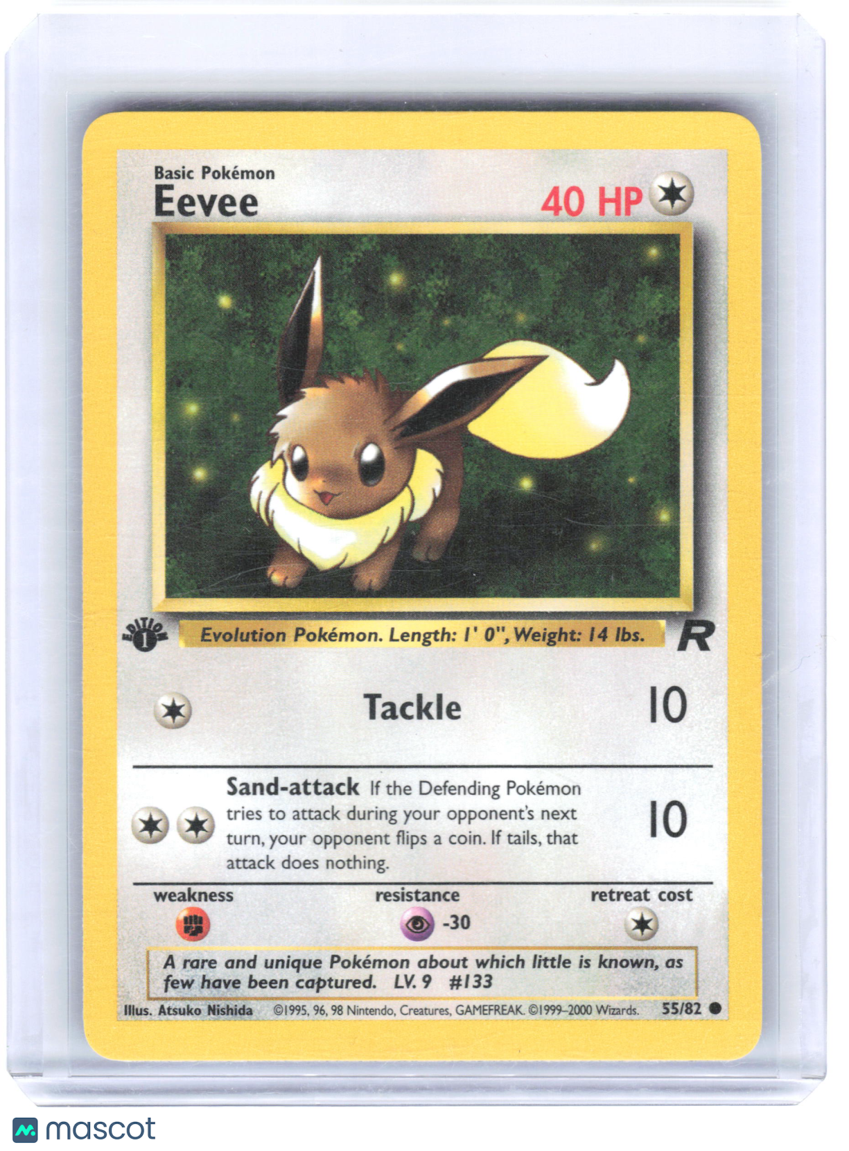 2000 Pokemon Eevee #55/82 Team Rocket Non-Foil 1st Edition [Lightly Played]