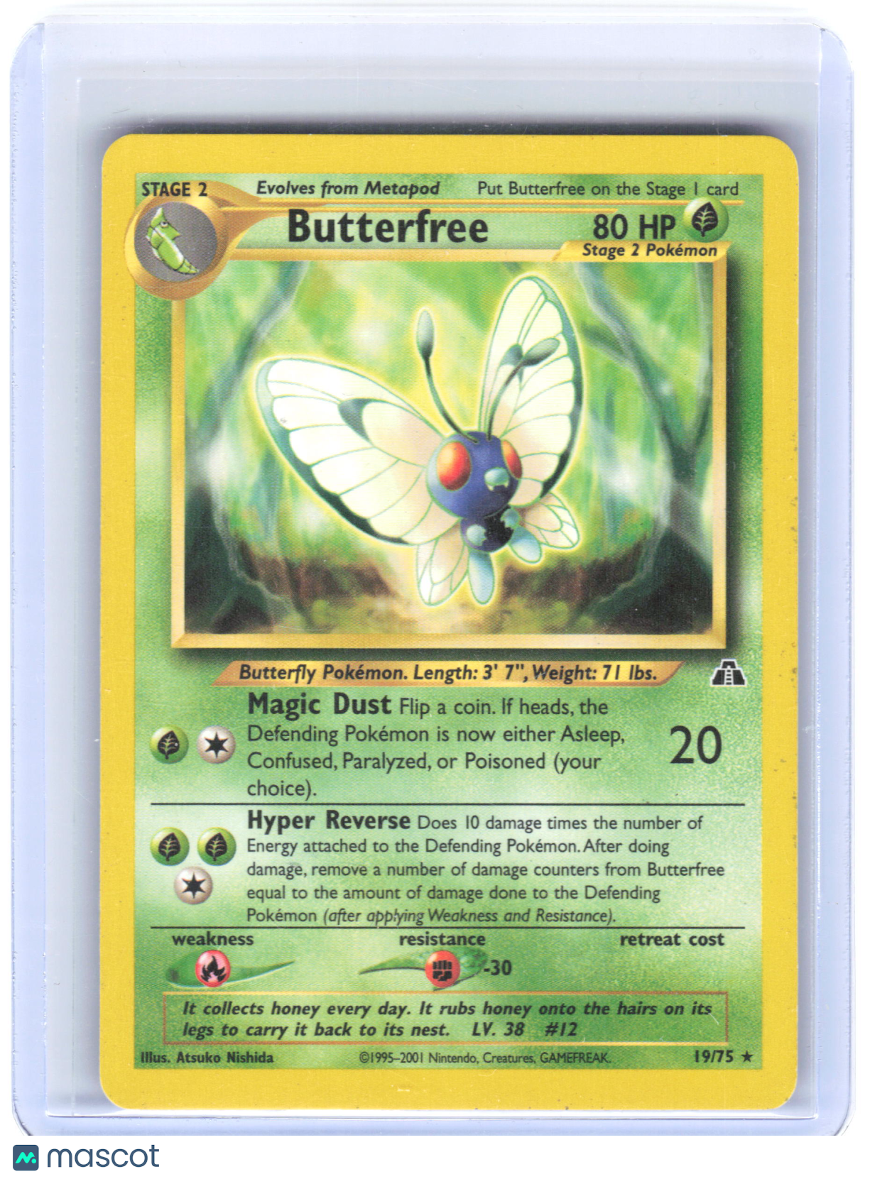2002 Pokemon Butterfree #19/75 Neo Discovery Rare Non-Foil