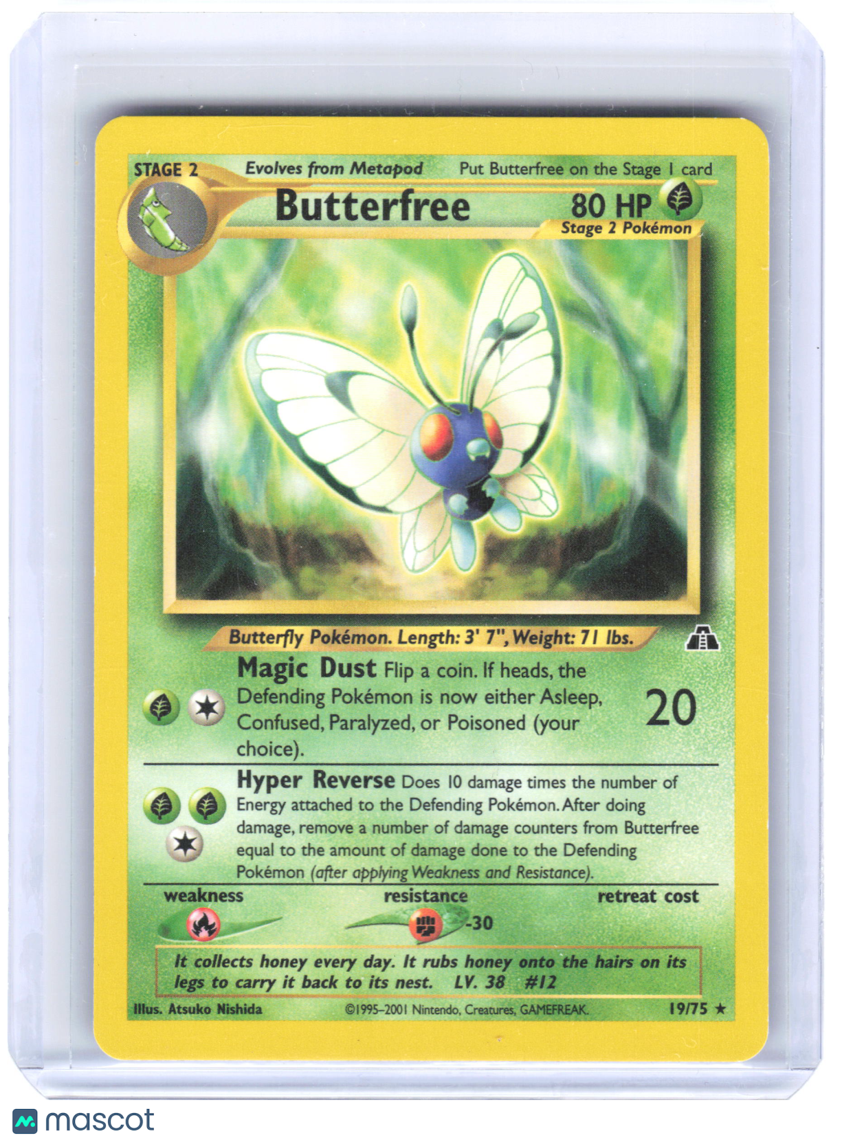 2001 Pokemon Butterfree #19/75 Neo Discovery Rare Non-Foil