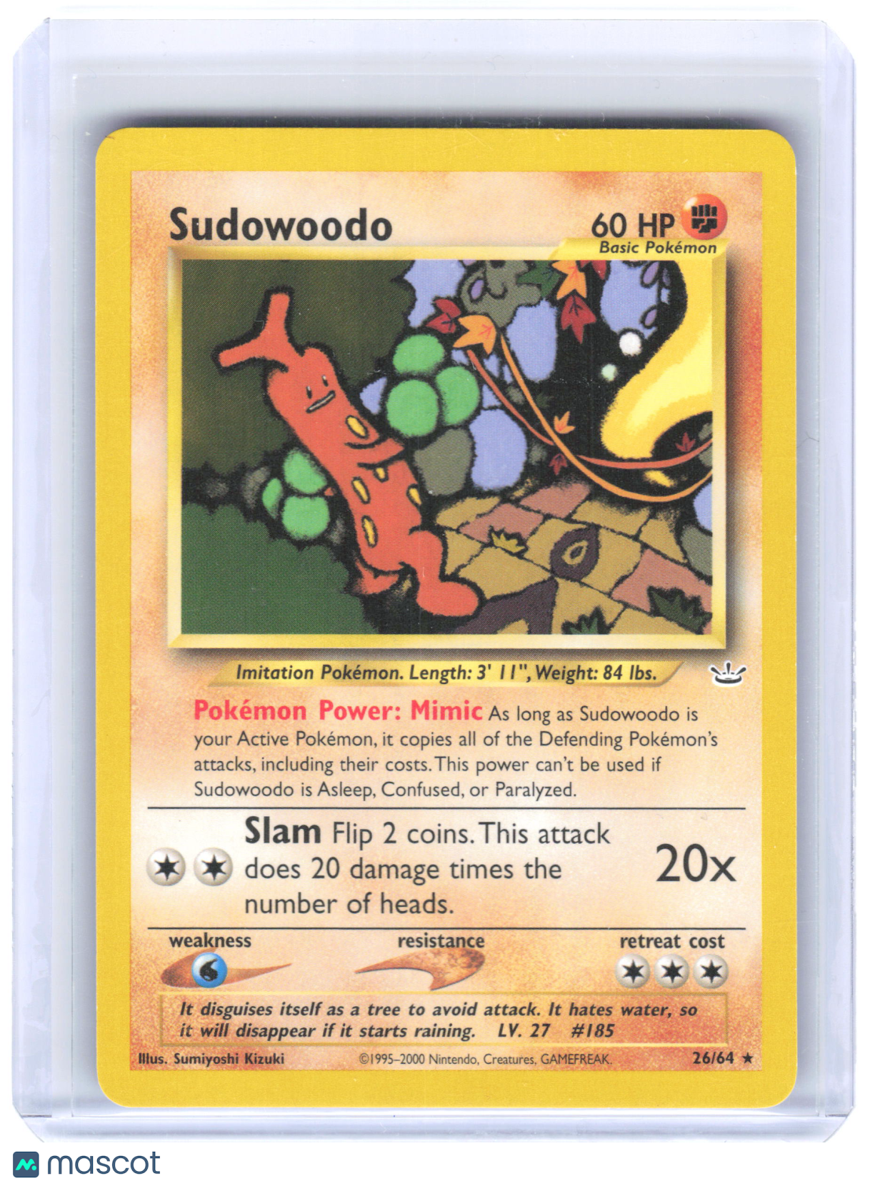 2000 Pokemon Sudowoodo #26/64 Neo Revelation Rare Non-Foil