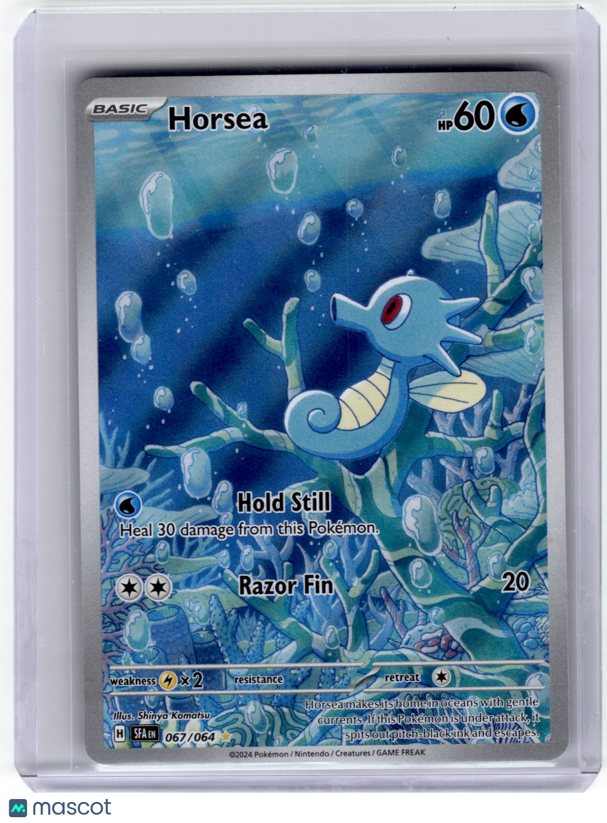 2024 Pokemon Horsea Shrouded Fable Illustration Rare Holo #67/64 Near Mint