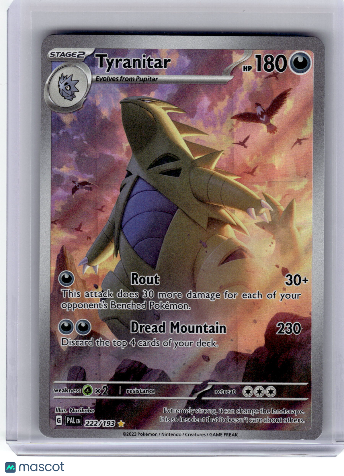 2023 Pokemon Tyranitar Paldea Evolved Illustration Rare Holo #222/193 Near Mint