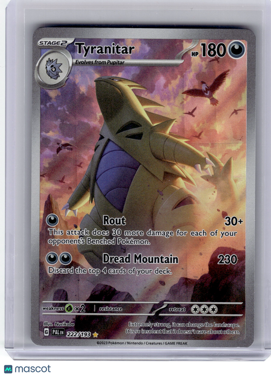 2023 Pokemon Tyranitar Paldea Evolved Illustration Rare Holo #222/193 Near Mint