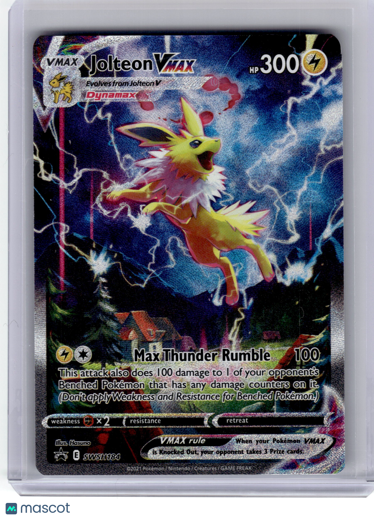 2021 Pokemon Jolteon VMAX Sword & Shield Black Star Promo Holo #184 Near Mint