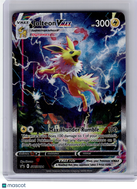 2021 Pokemon Jolteon VMAX Sword & Shield Black Star Promo Holo #184 Near Mint