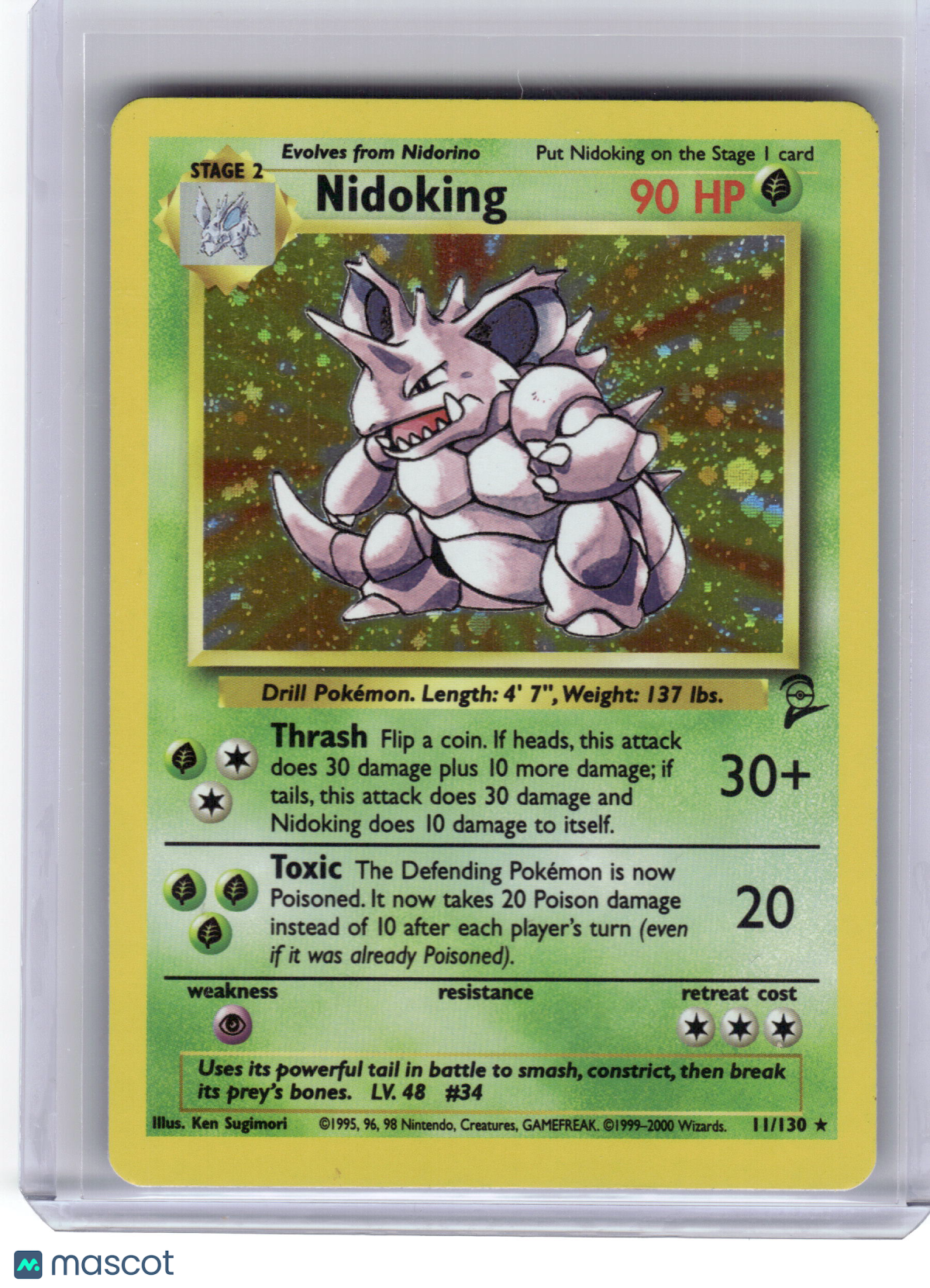 2000 Pokemon Nidoking Base Set 2 Rare Holo #11/130 Near Mint