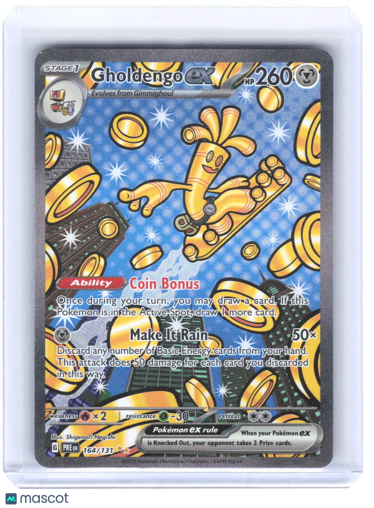 2025 Pokemon Gholdengo ex #164/131 Prismatic Evolutions SIR Holo