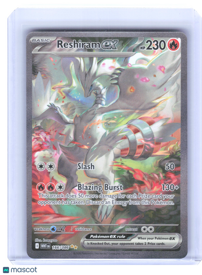 2025 Pokemon—Reshiram ex #166/086 White Flare—Special Illustration Rare Holo