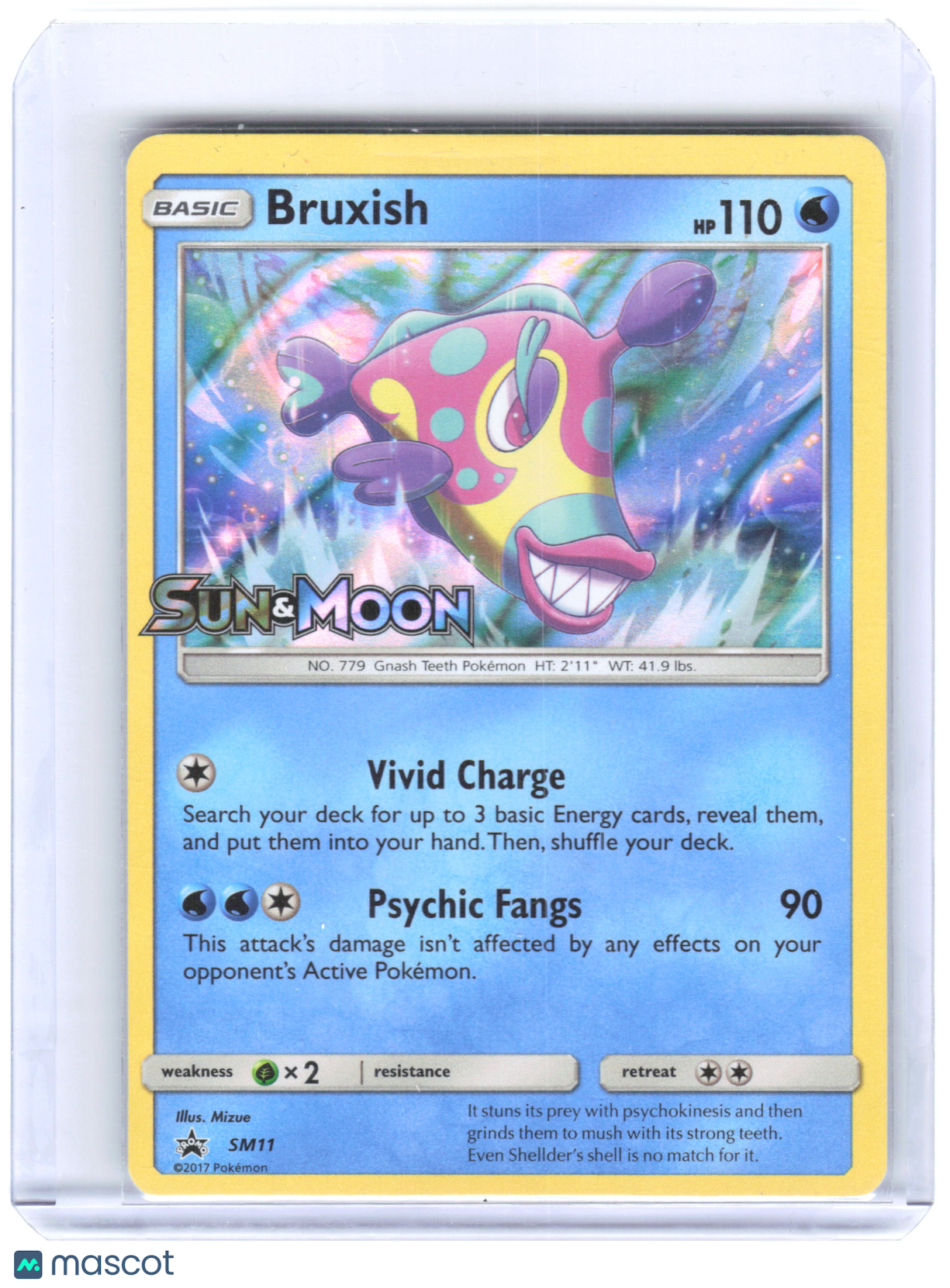 2017 Pokemon Bruxish #SM11 Sun & Moon Promos Foil (Prerelease Stamp)