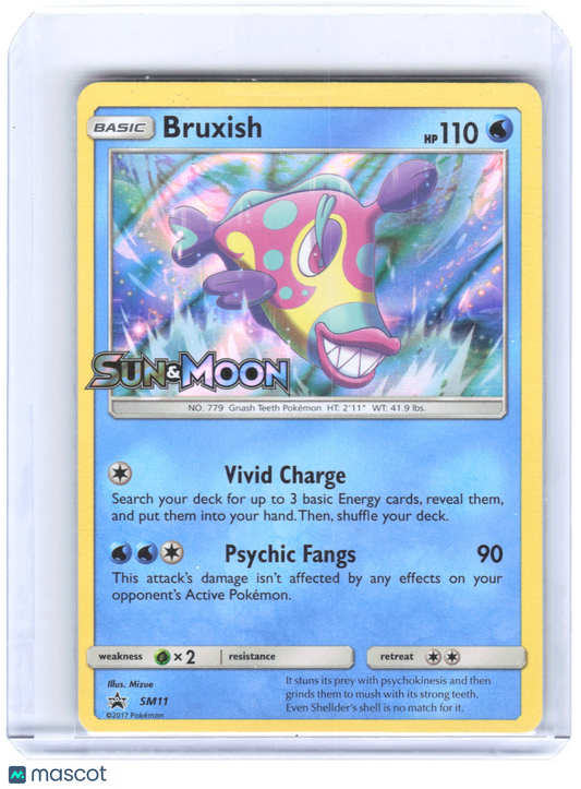 2017 Pokemon Bruxish #SM11 Sun & Moon Promos Foil (Prerelease Stamp)