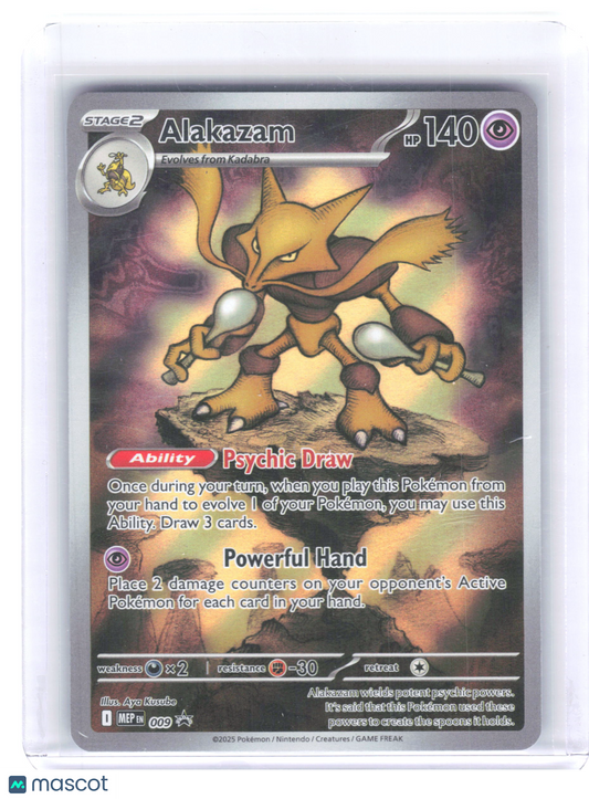 2025 Pokemon Alakazam #009 Mega Evolution Promos Black Star Promo Foil