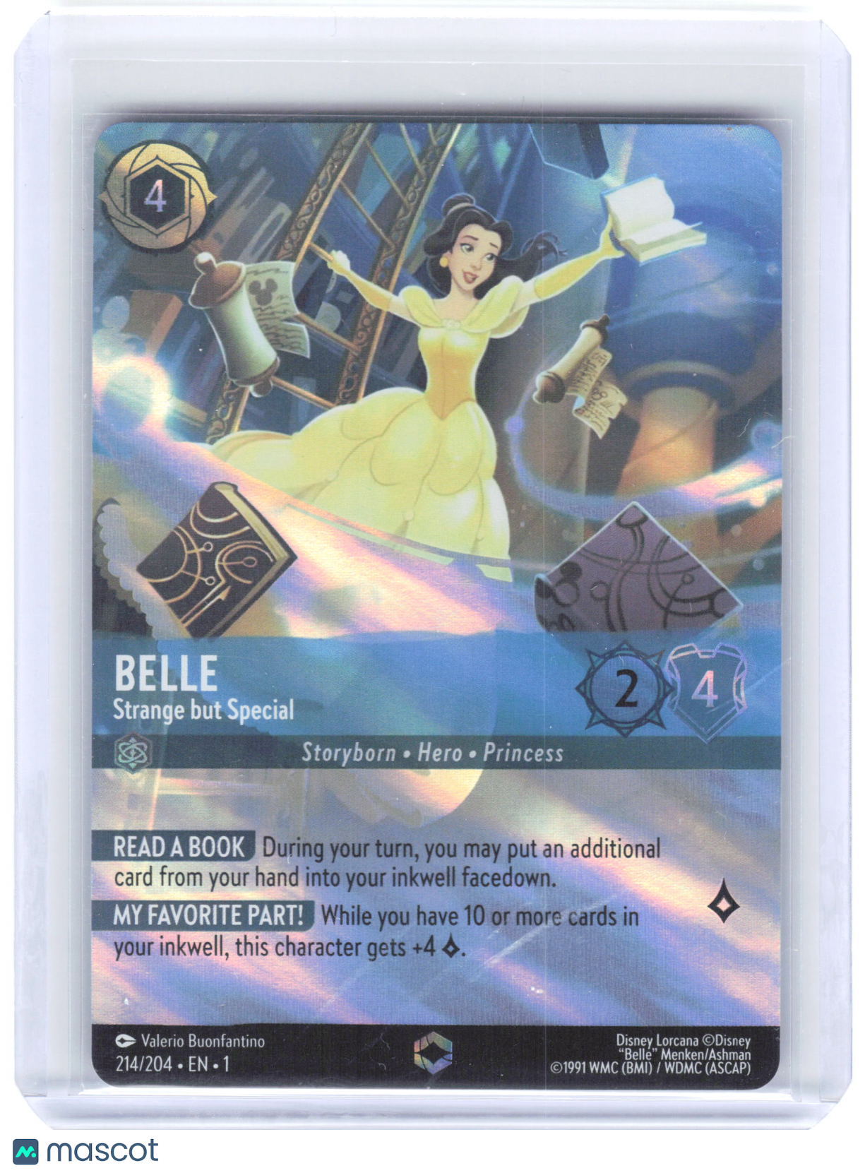 2023 Lorcana Belle, Strange but Special #214 The First Chapter Enchanted Holo