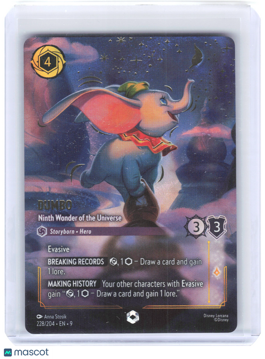 2025 Disney Lorcana TCG Dumbo, Ninth Wonder #228/204 Fabled Enchanted Holofoil