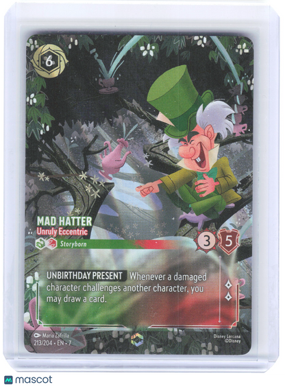 2025 Lorcana Mad Hatter, Unruly Eccentric #213 Archazia's Island Enchanted Holo