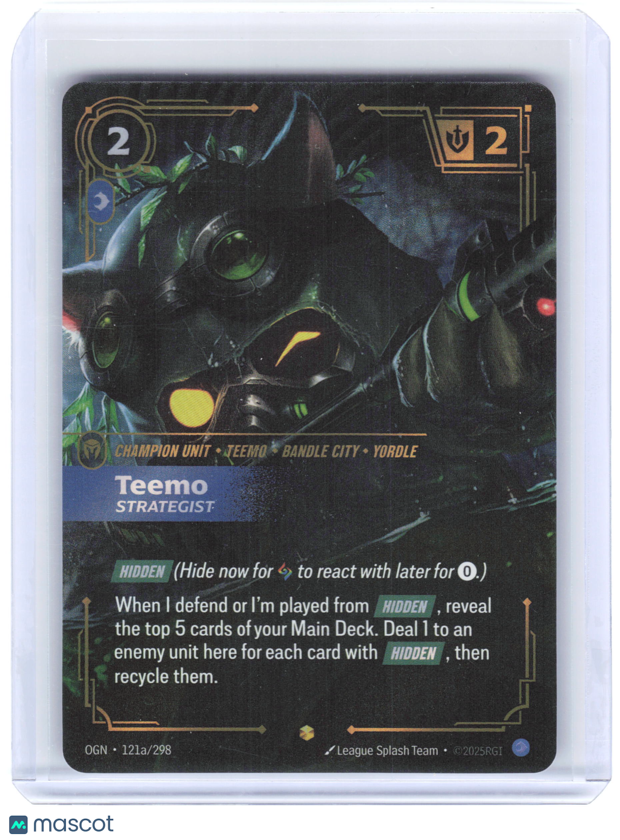2025 Riftbound: LoL TCG Teemo, Strategist #121a Origins Showcase Holo (Alt Art)