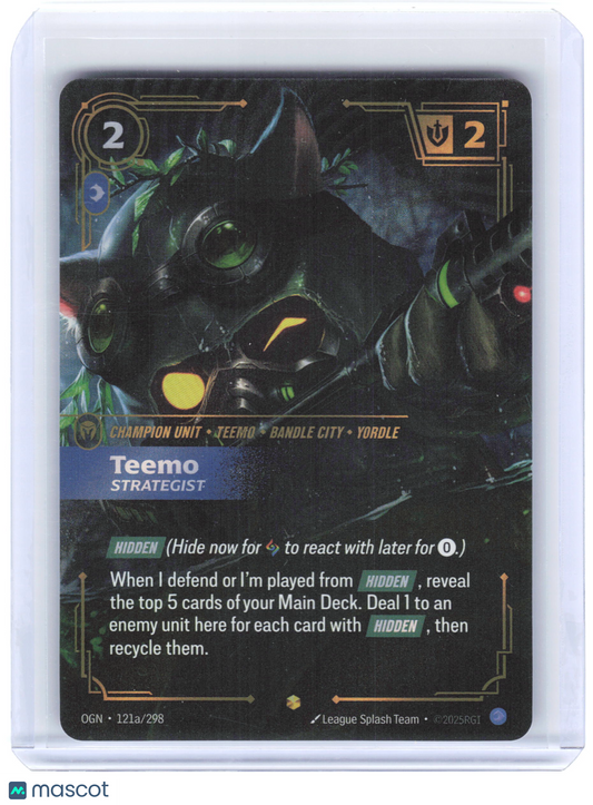 2025 Riftbound: LoL TCG Teemo, Strategist #121a Origins Showcase Holo (Alt Art)