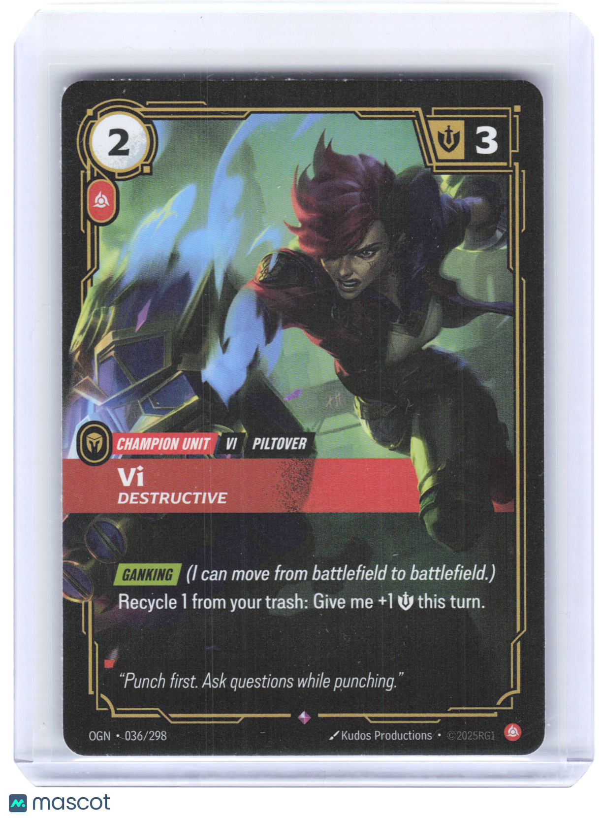 2025 Riftbound: League of Legends TCG Vi, Destructive #036/298 Origins Rare Foil