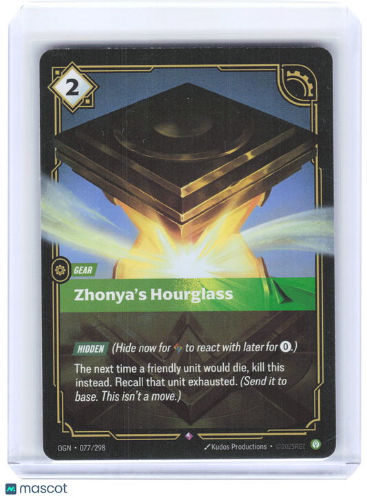 2025 Riftbound: LoL TCG Zhonya's Hourglass #077/298 Origins Rare Foil