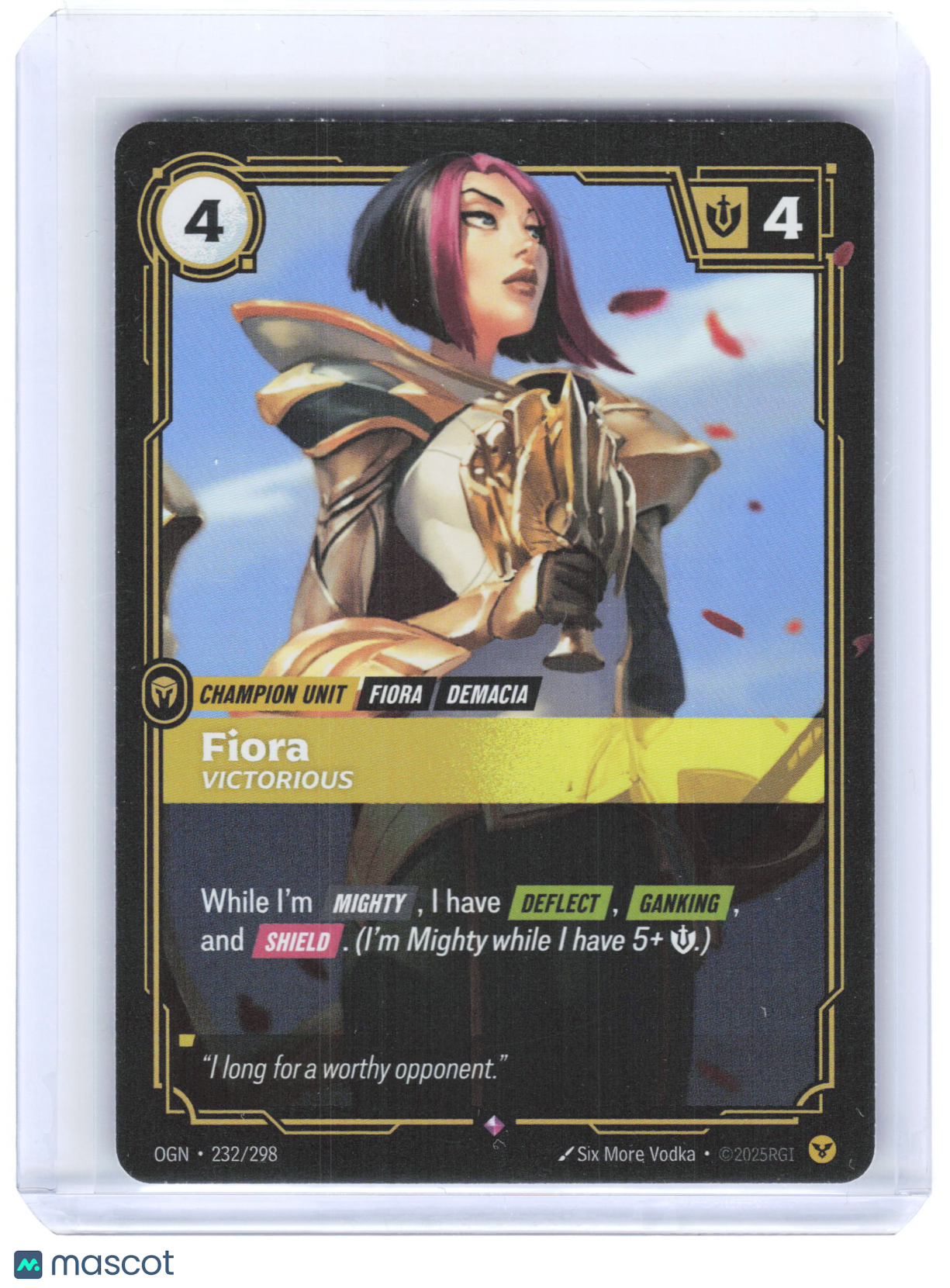 2025 Riftbound: LoL TCG Fiora, Victorious #232/298 Origins Rare Foil